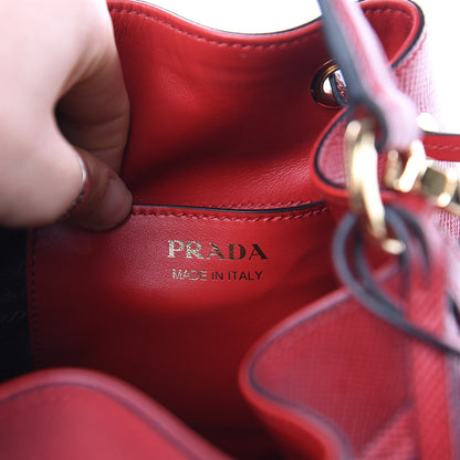 Prada Saffiano Cuir Bucket Bag Fuoco 6 of 9