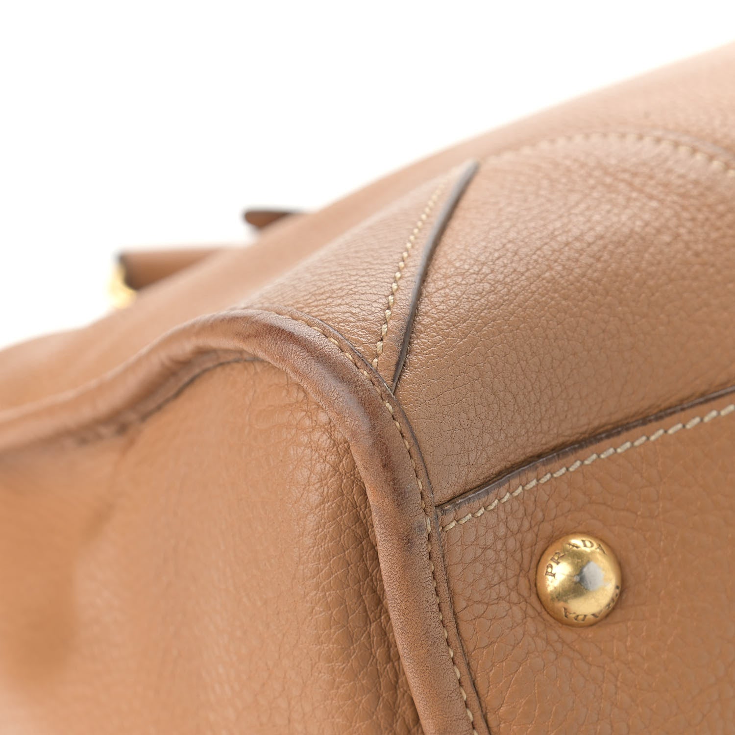 Prada Vitello Daino Shopping Satchel Caramel 12 of 16