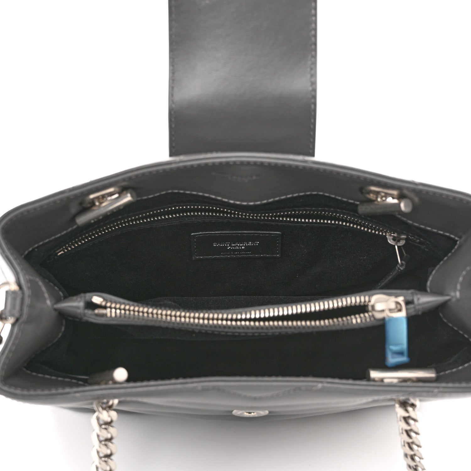 Saint Laurent Calfskin Y Quilted Monogram Small Loulou Shopper Grey 5 of 11