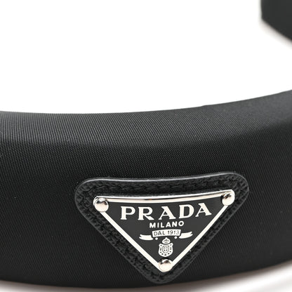 Prada Re-Nylon Metal Triangle Logo Headband Black 5 of 7