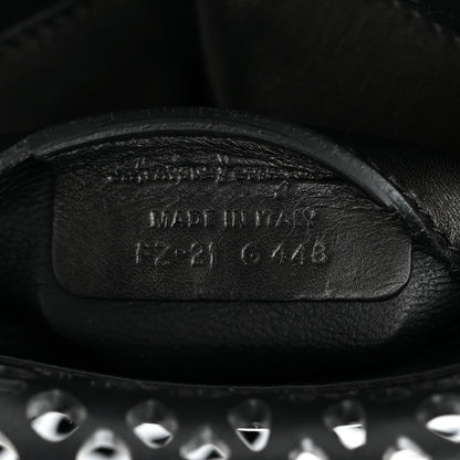 Salvatore Ferragamo Soft Calfskin Laser Cut Sofia Satchel Black 7 of 11