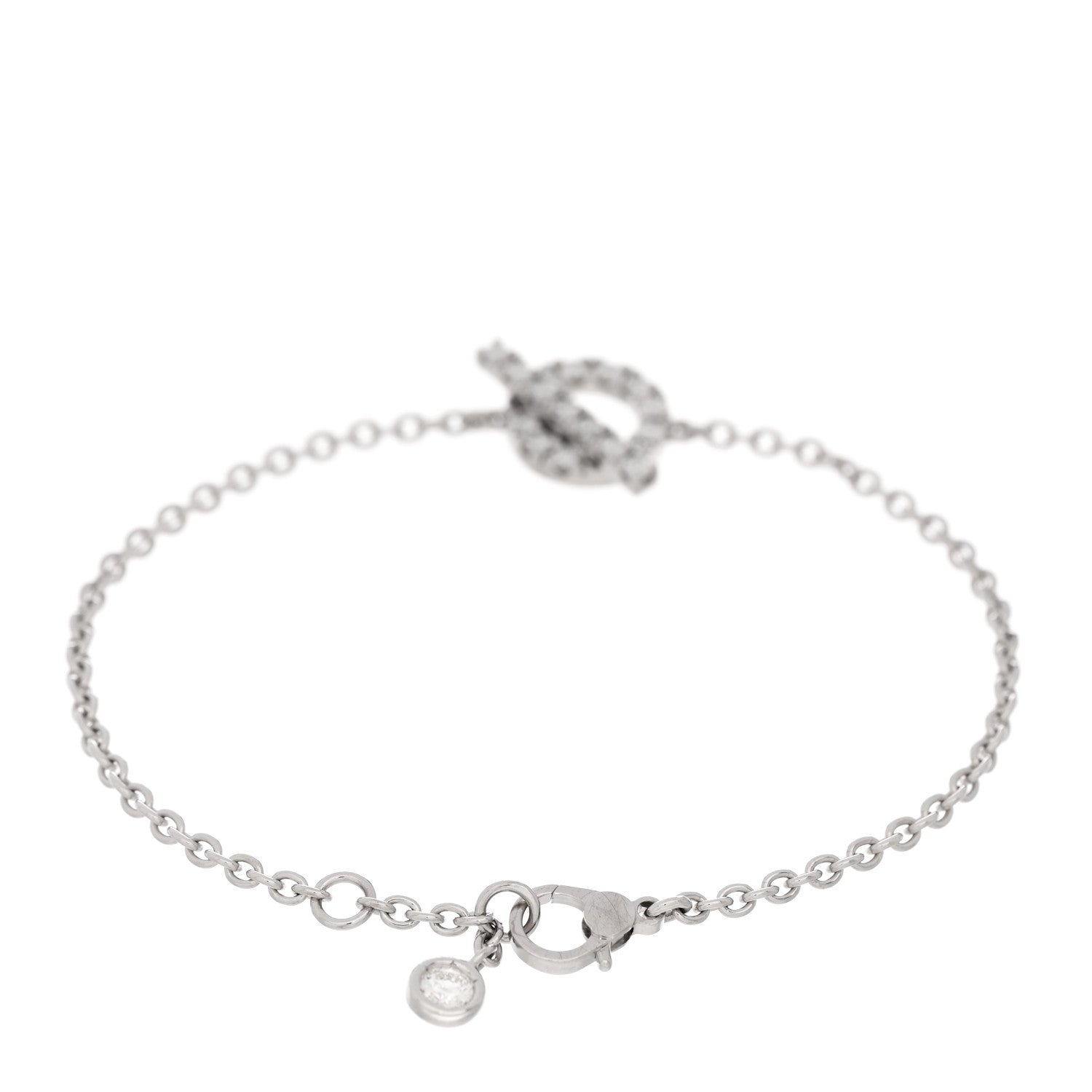 Hermes 18K White Gold Diamond Finesse Bracelet SH 2 of 4