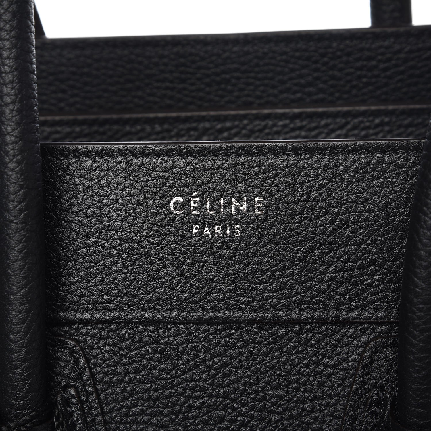 Celine Drummed Calfskin Micro Luggage Black 6 of 8