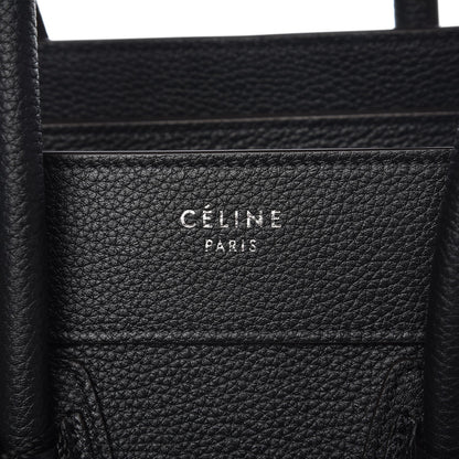 Celine Drummed Calfskin Micro Luggage Black 6 of 8