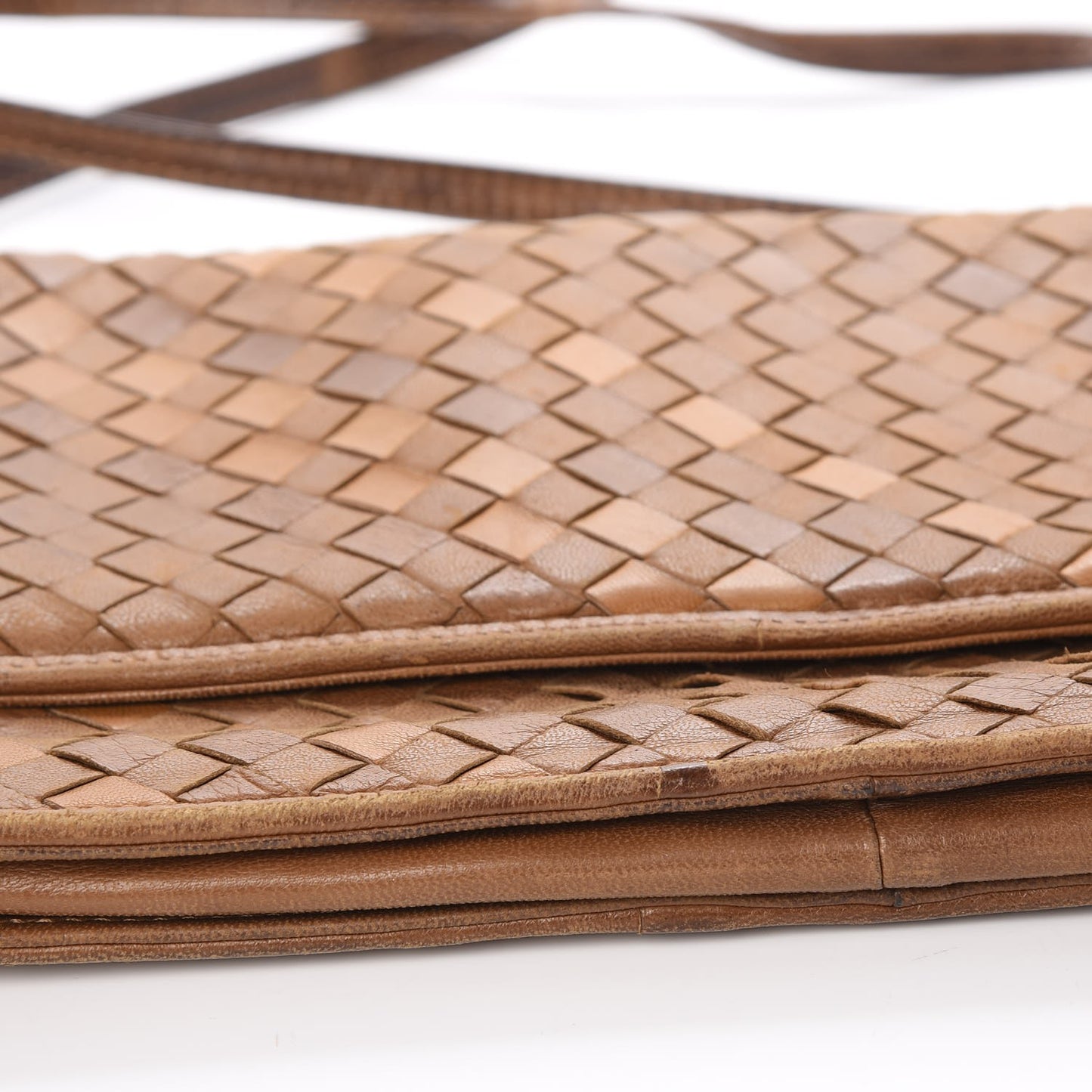 Nappa Intrecciato Flap Bag Noce