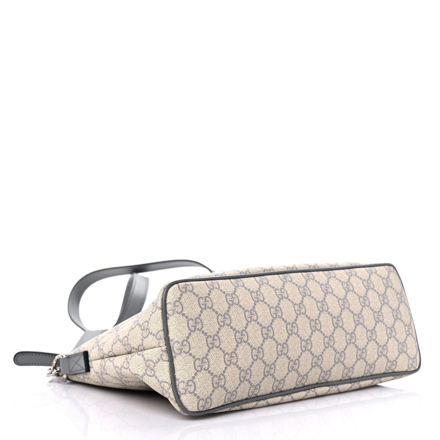 GG Supreme Monogram Small Zippered Tote Ecru Grigio