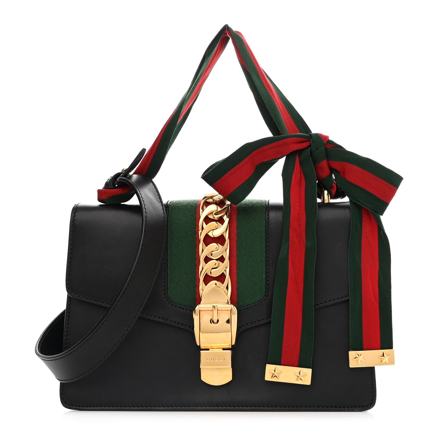 Gucci Calfskin Small Sylvie Shoulder Bag Black 1 of 14