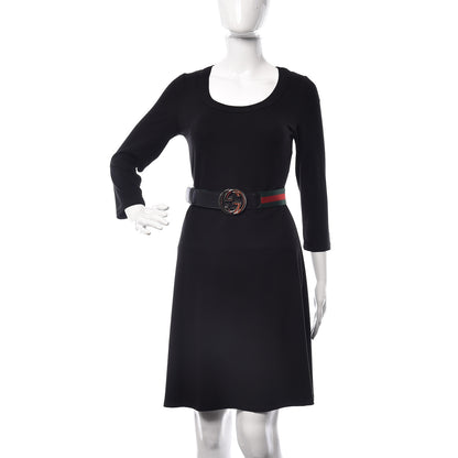 Gucci Calfskin Web Interlocking G Belt 110 44 Black 2 of 6