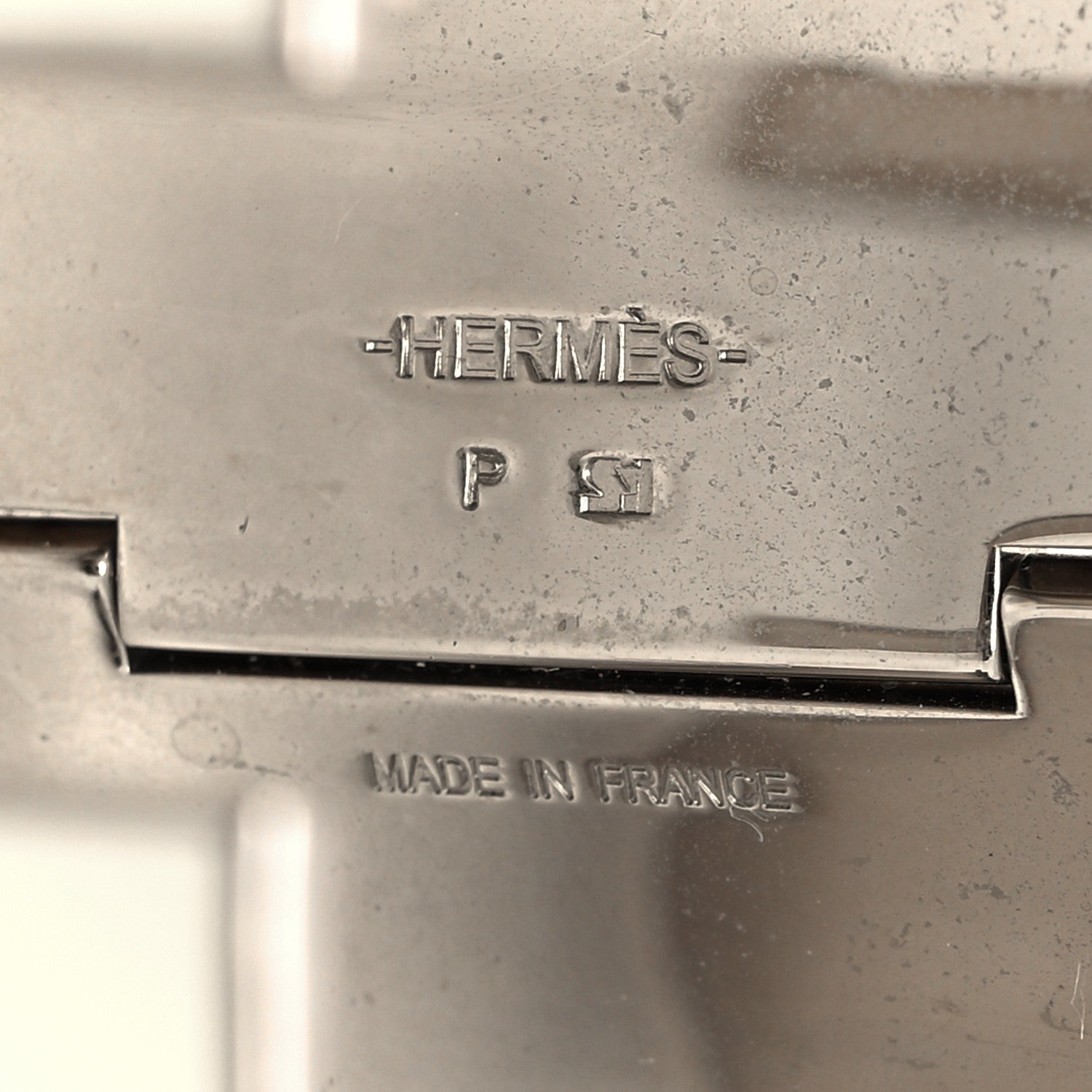 Hermes Enamel Extra Wide Clic Clac H Bracelet PM Taupe White 5 of 5