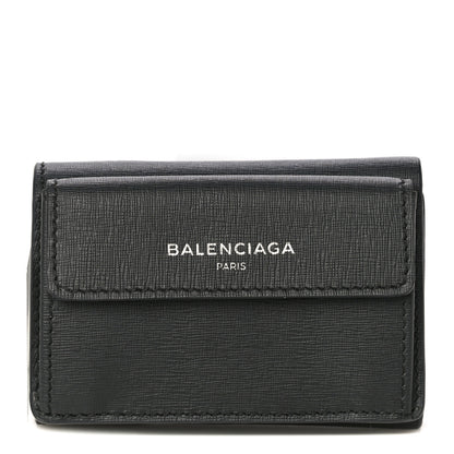 Balenciaga Striped Calfskin Logo Bi-Color Mini Wallet Grey Green 1 of 13