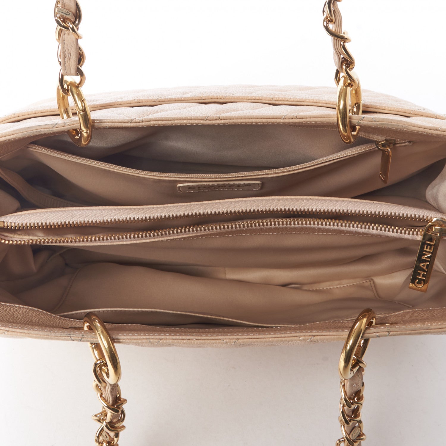 Chanel Caviar Quilted Grand Shopping Tote GST Beige Clair 7 of 10
