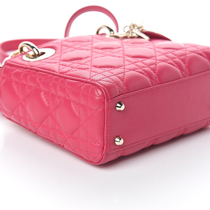 Christian Dior Lambskin Cannage Mini Lady Dior Fuchsia 7 of 8