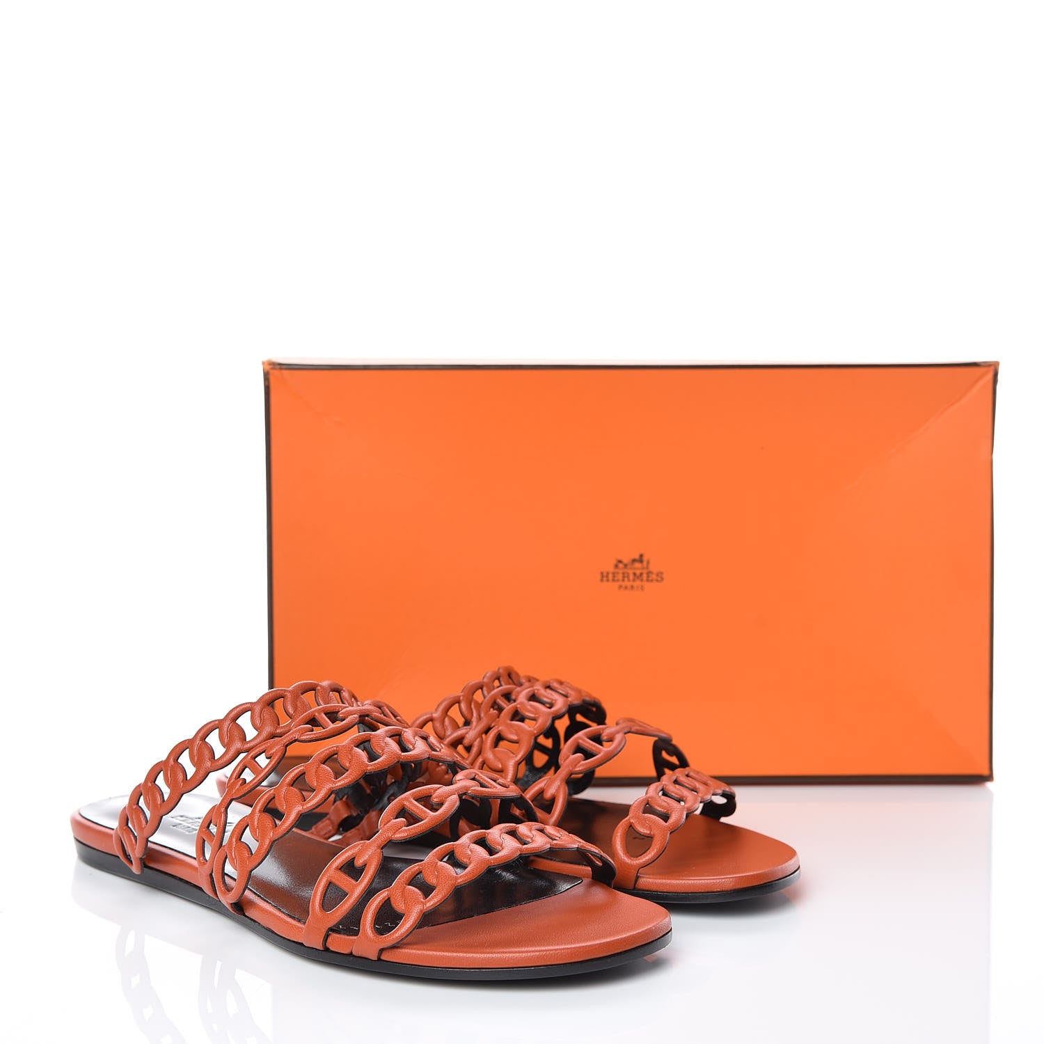 Hermes Nappa Nude Sandals 36 Orange Brulee 8 of 8