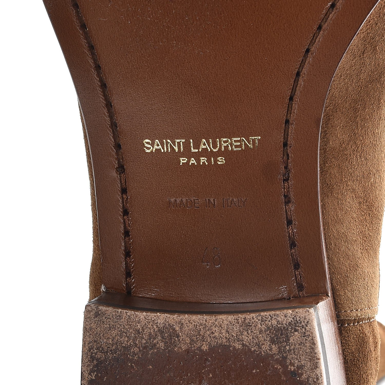 Saint Laurent Mens Suede Wyatt Chelsea Boots 48 Brown 9 of 13