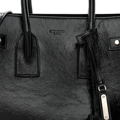 Saint Laurent Textured Patent Calfskin Small Sac De Jour Black 9 of 11