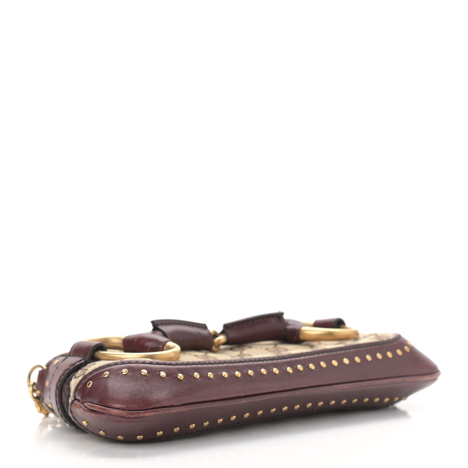 Gucci Monogram Studded Horsebit Clutch Bordeaux 3 of 12