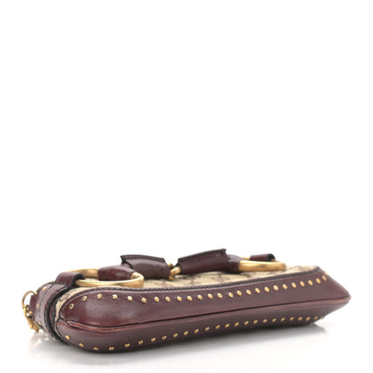 Gucci Monogram Studded Horsebit Clutch Bordeaux 3 of 12