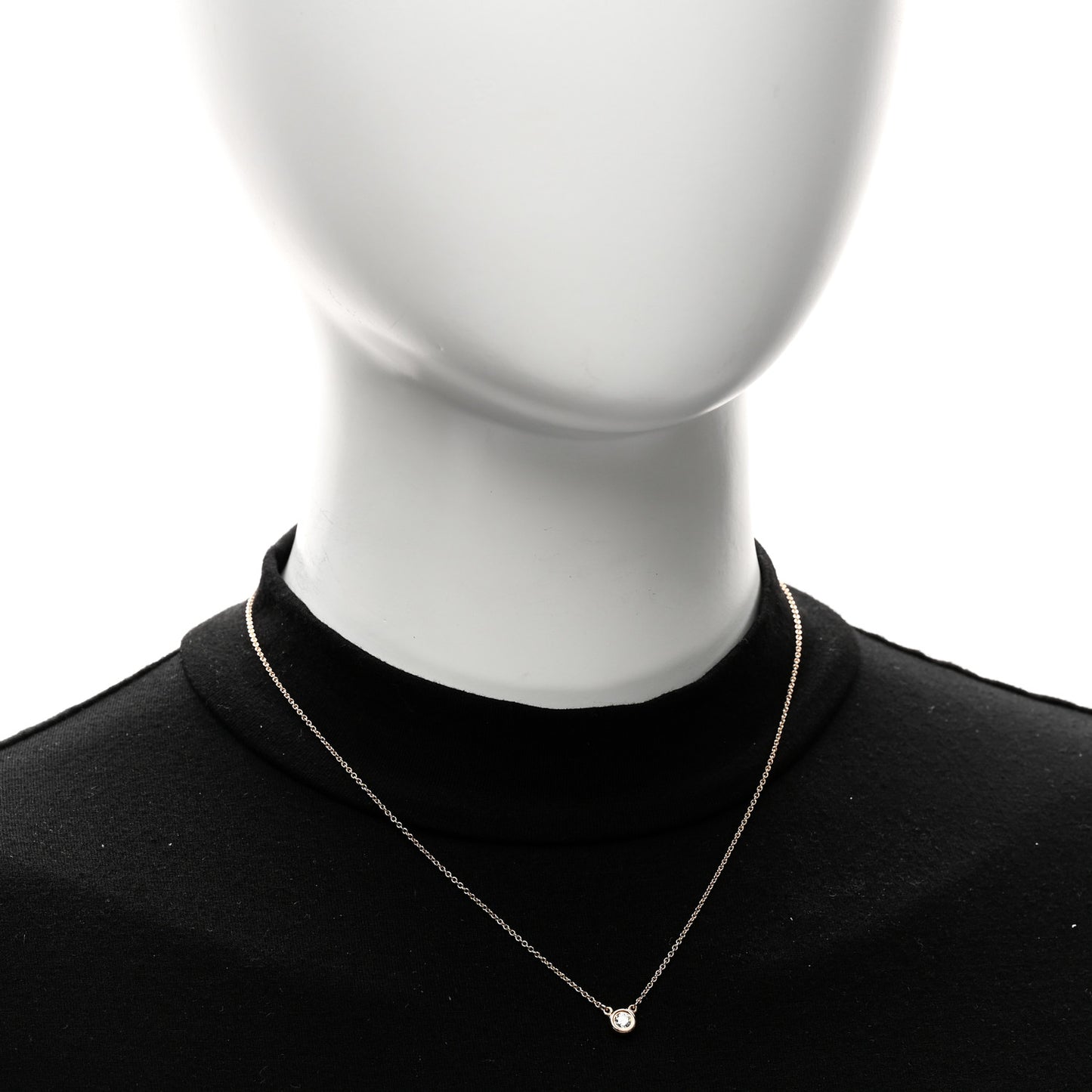 18K Rose Gold Diamond .17ct Elsa Peretti Diamonds by the Yard Pendant Necklace