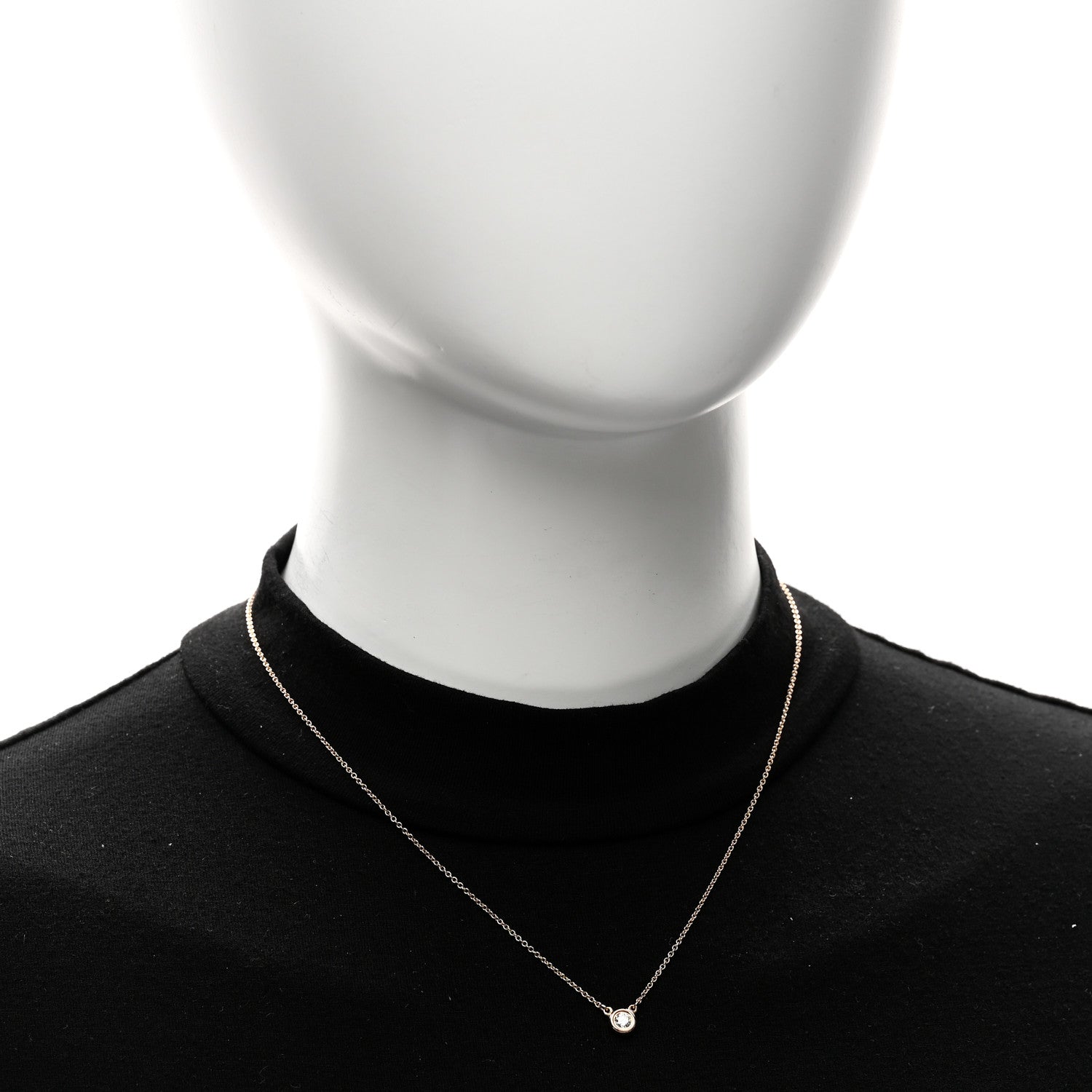 Tiffany 18K Rose Gold Diamond .17ct Elsa Peretti Diamonds by the Yard Pendant Necklace 2 of 4