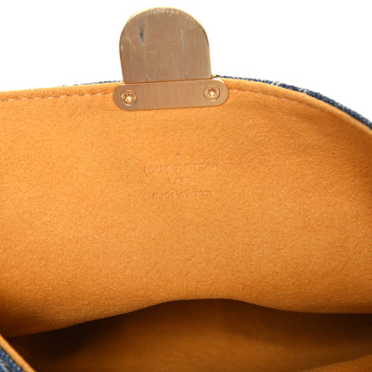 Louis Vuitton Monogram Denim Pochette Plat Clutch Blue 6 of 7