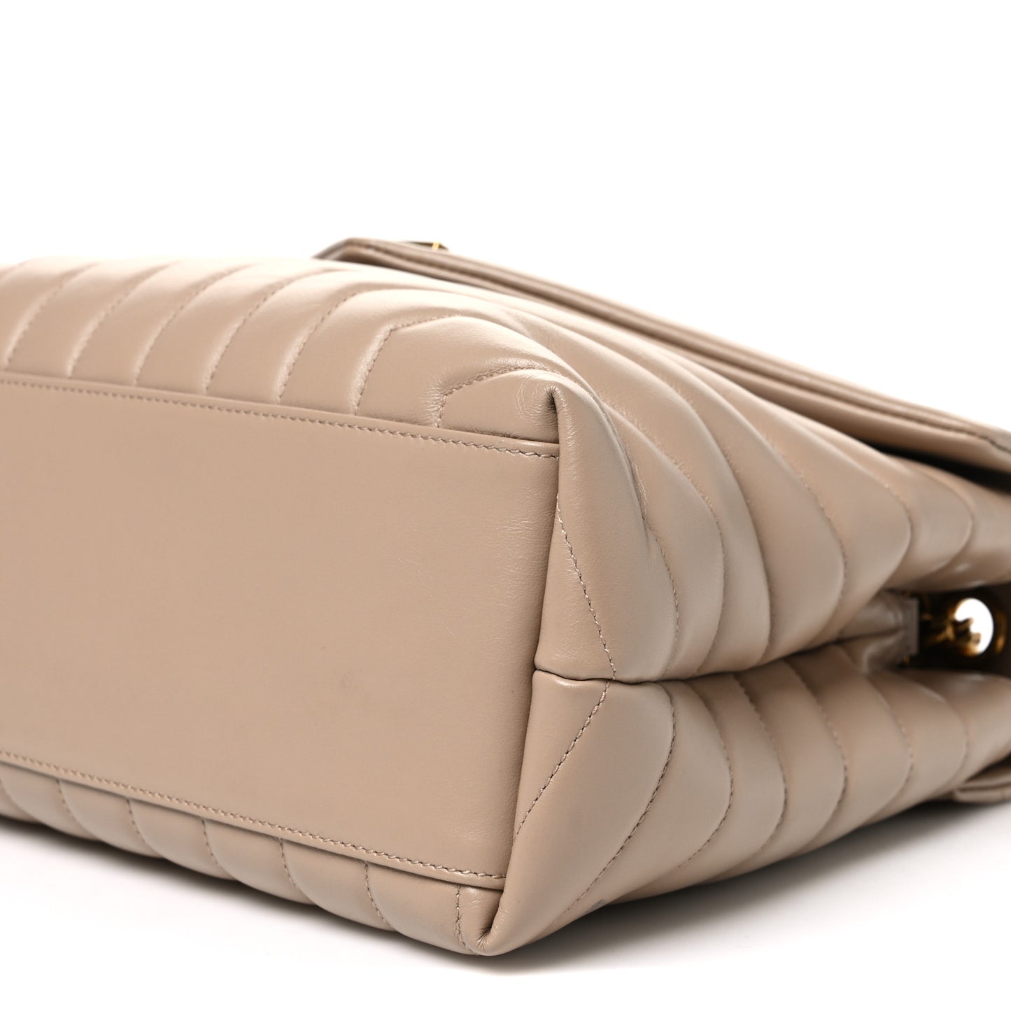 Calfskin Y Quilted Monogram Medium Loulou Chain Satchel Dark Beige