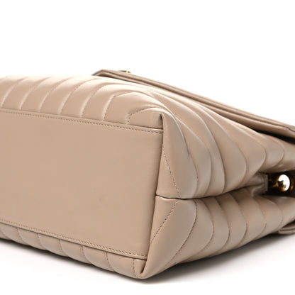 Saint Laurent Calfskin Y Quilted Monogram Medium Loulou Chain Satchel Dark Beige 10 of 11