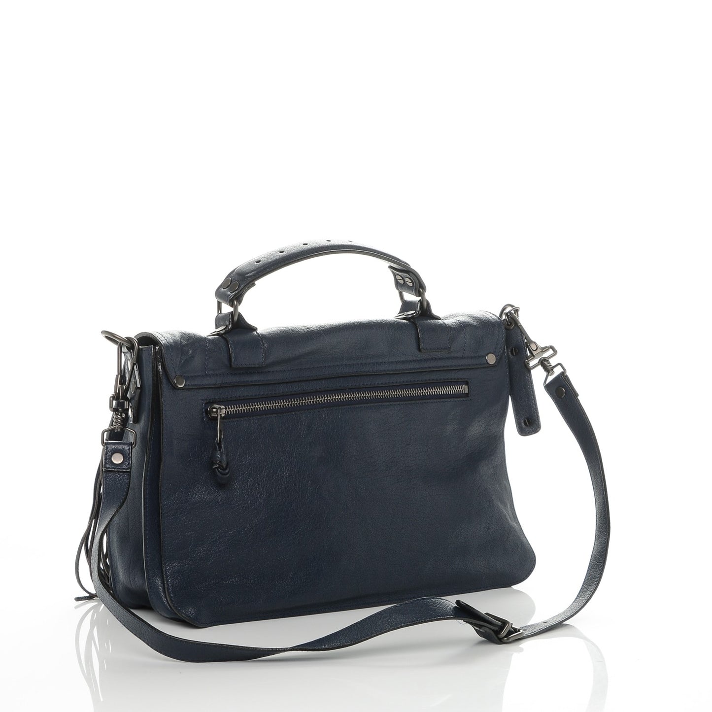 Lambskin Fringe Medium PS1 Satchel Midnight