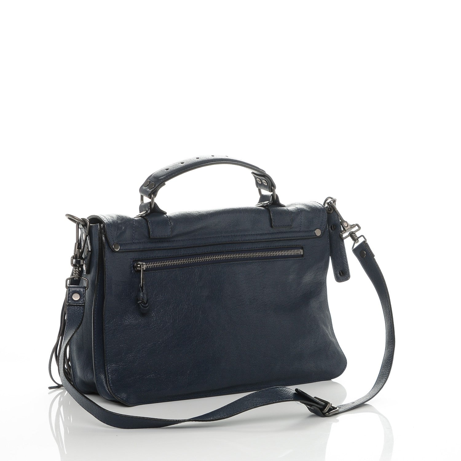 Proenza Schouler Lambskin Fringe Medium PS1 Satchel Midnight 3 of 6