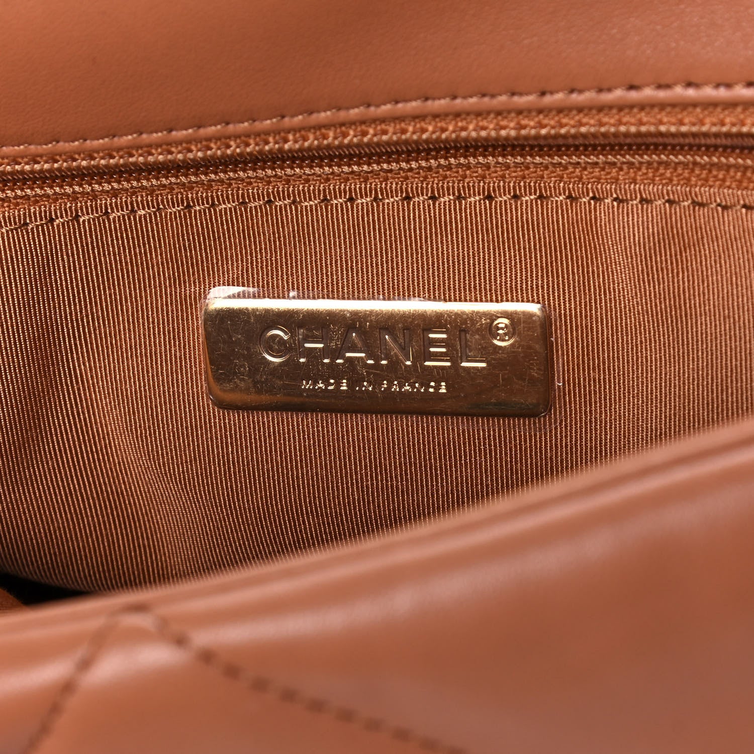 Chanel Lambskin Quilted Large Chanel 19 Flap Brown 6 of 15