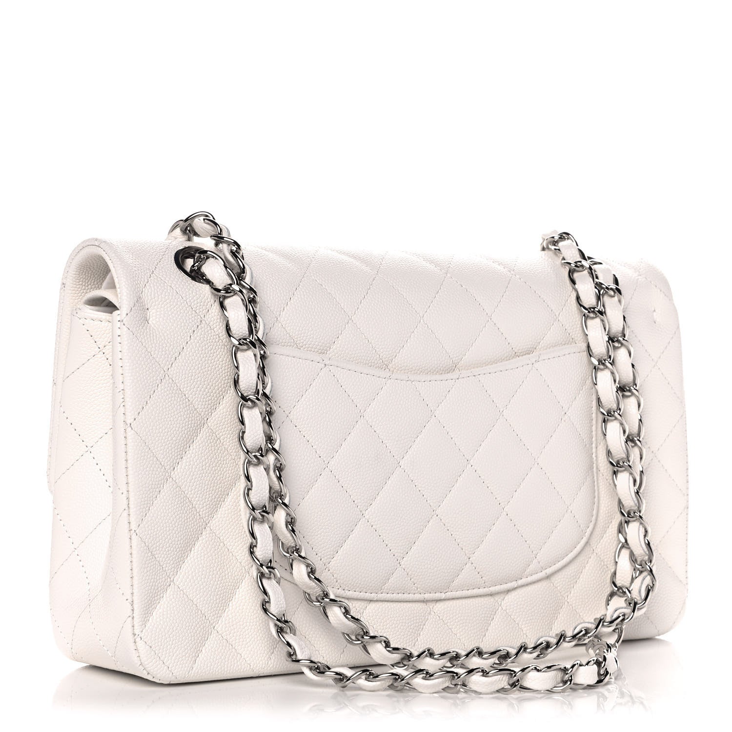 Chanel Caviar Quilted Medium Double Flap White 3 of 13