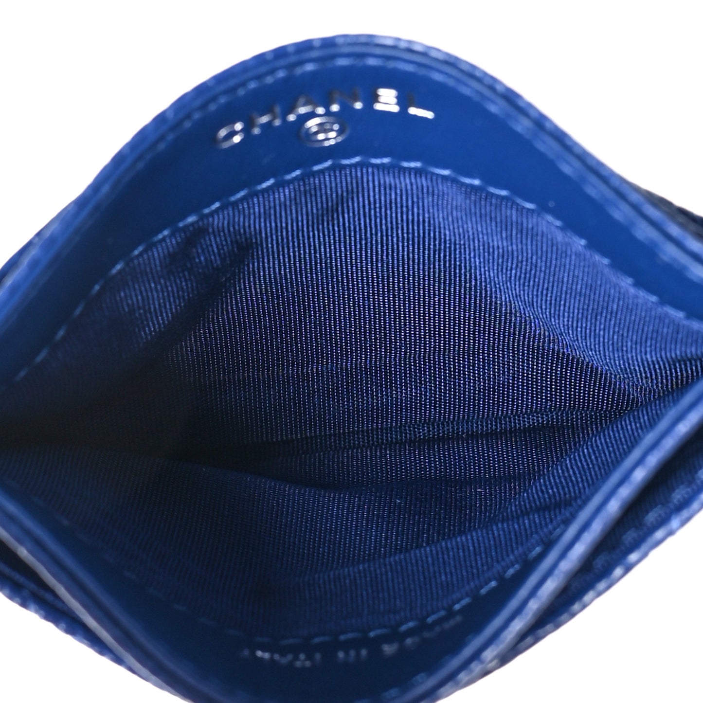 Caviar Quilted Incognito Card Holder Blue