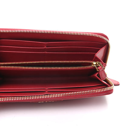 Prada Saffiano Triangle Zip Around Wallet Fuoco 6 of 8