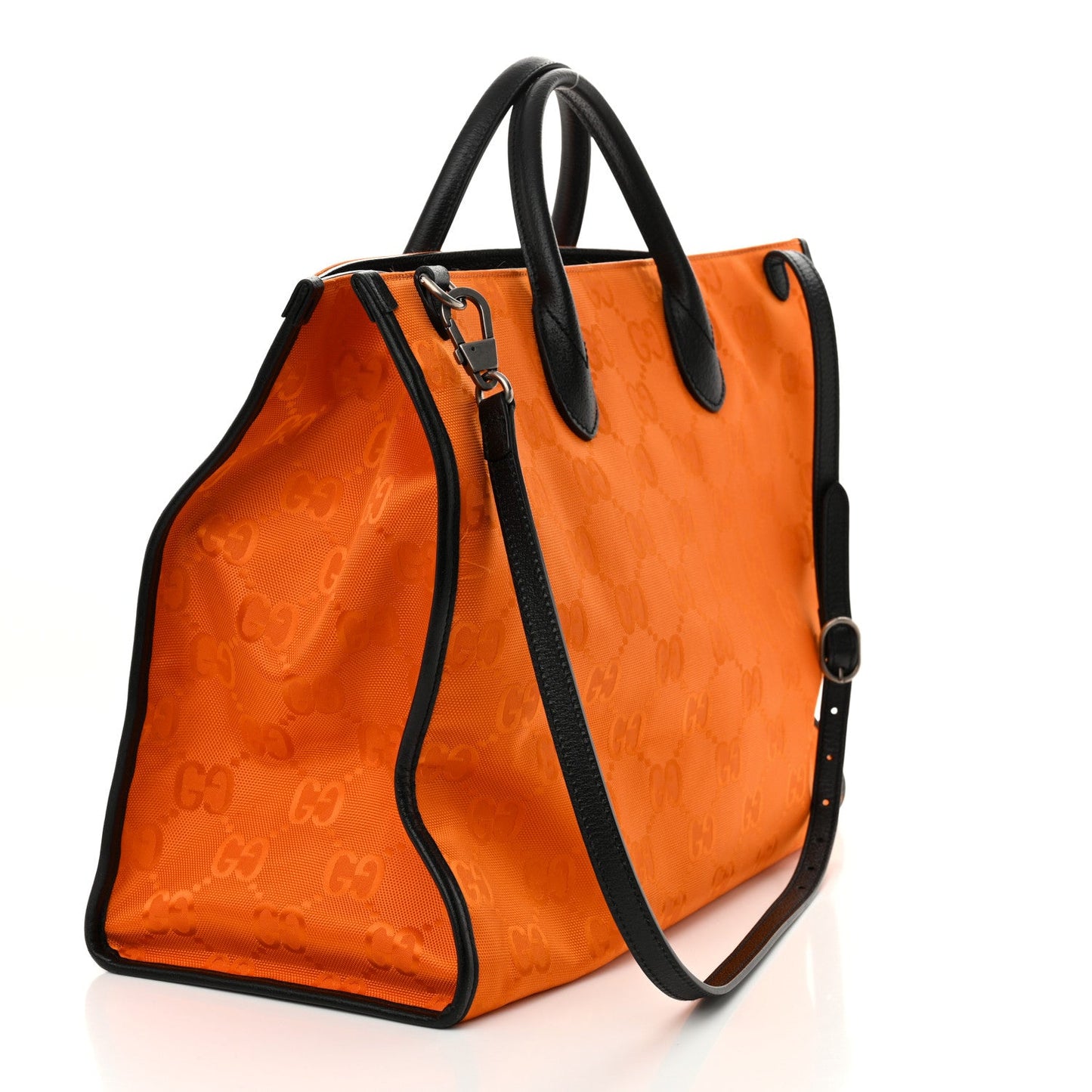 Econyl Nylon Monogram Large Off The Grid Tote Bag Carrot Orange Black