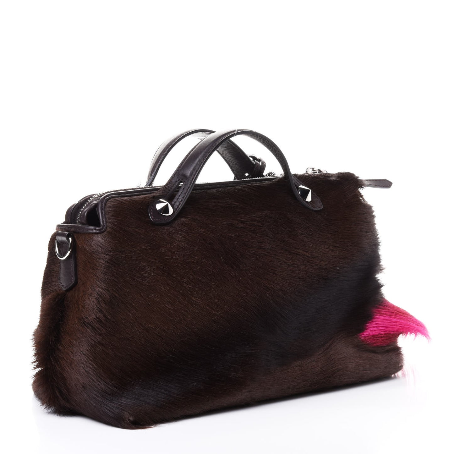 Springbok Vitello Dolce Medium By The Way Boston Bag Brown Pink