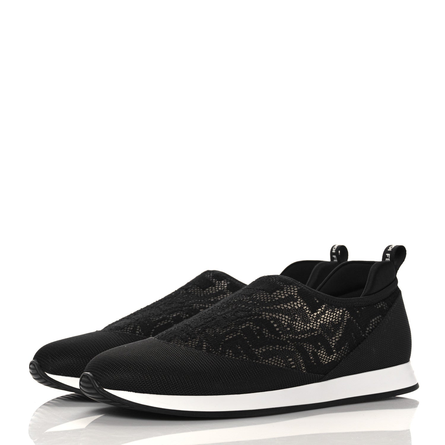 Fendi X SARAH COLEMAN Mesh FF Vertigo Runner Slip On Sneakers 39 Black 3 of 8