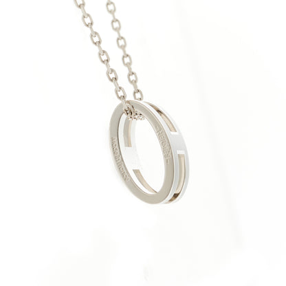 Hermes Lacquered Palladium Pop H Pendant Necklace Black 4 of 6