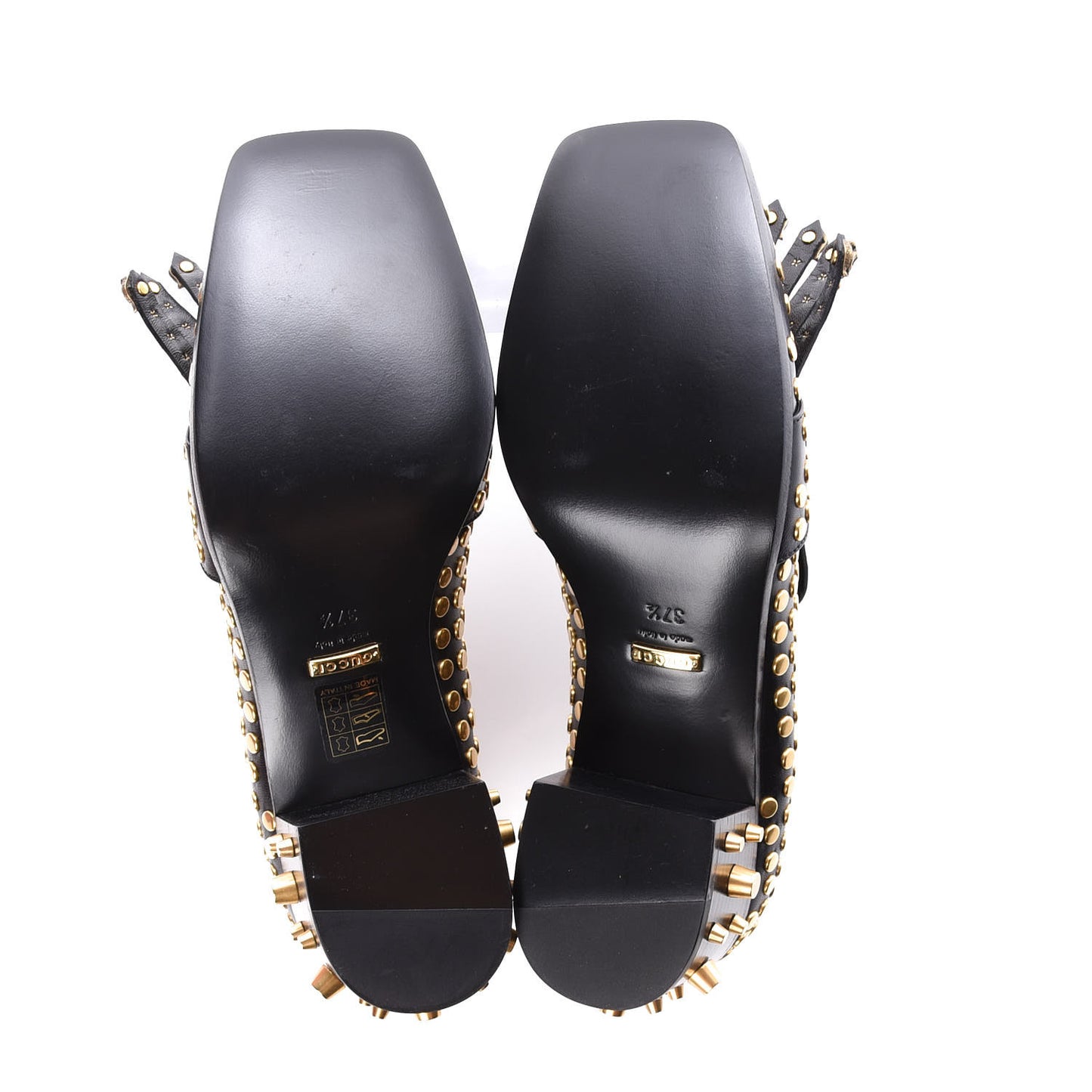 Malaga Kid Studded Polly Fringe 55mm Loafer Pumps 37.5 Black