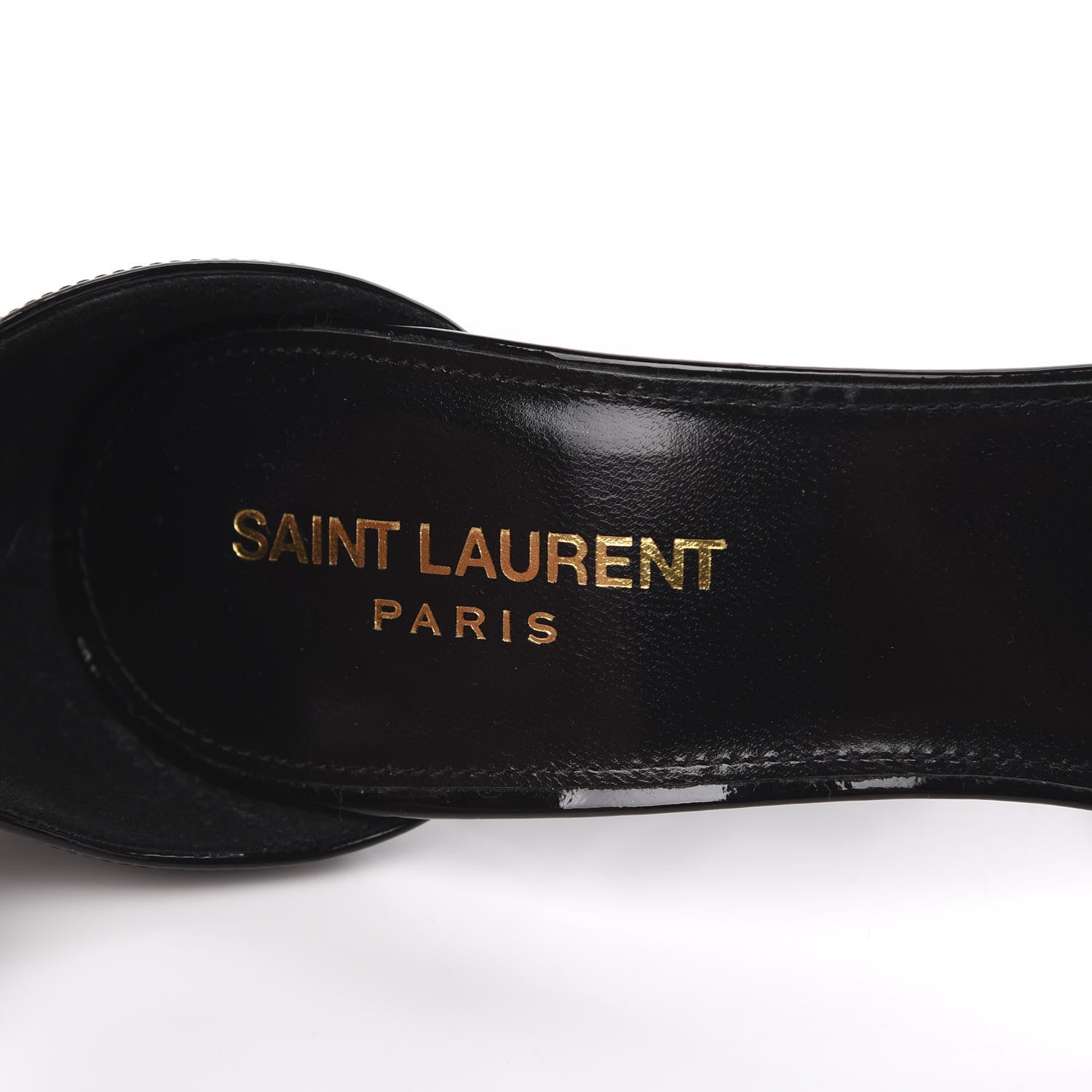 Saint Laurent Patent Calfskin Opyum 110 Sandals 38 Black 8 of 9