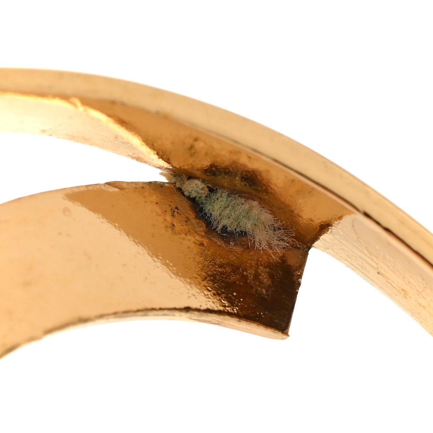 Metal Round CC Drop Clip On Earrings Gold