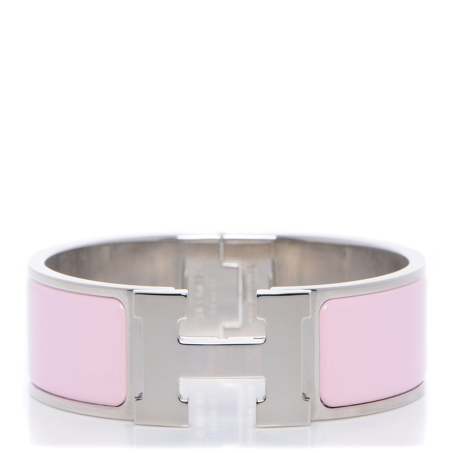 Enamel Wide Clic Clac H Bracelet GM Rose Nacarat