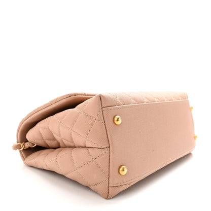 Chanel Caviar Quilted Medium Coco Handle Flap Light Beige 4 of 14