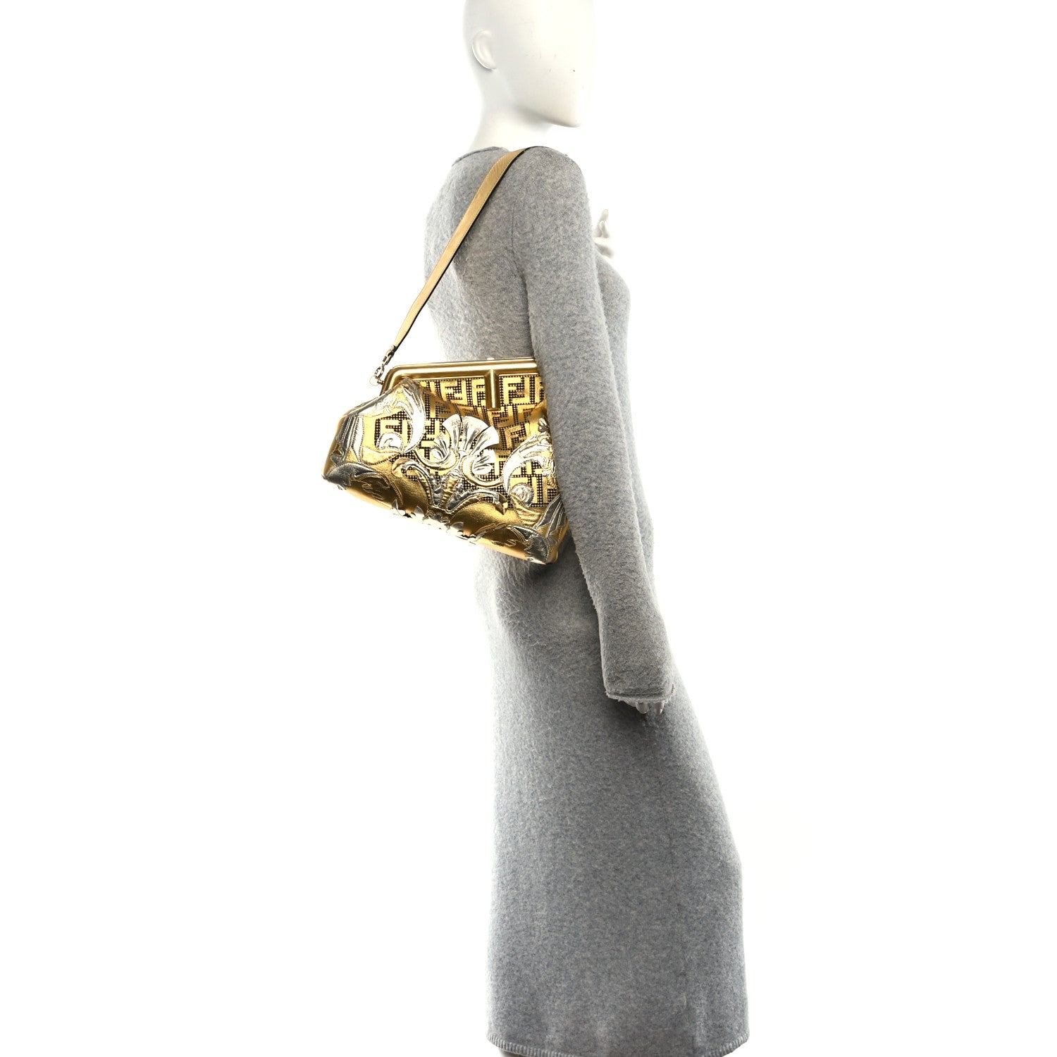 Fendi X VERSACE Vitello Laminato Catalan Mirror Fendace FF Medium