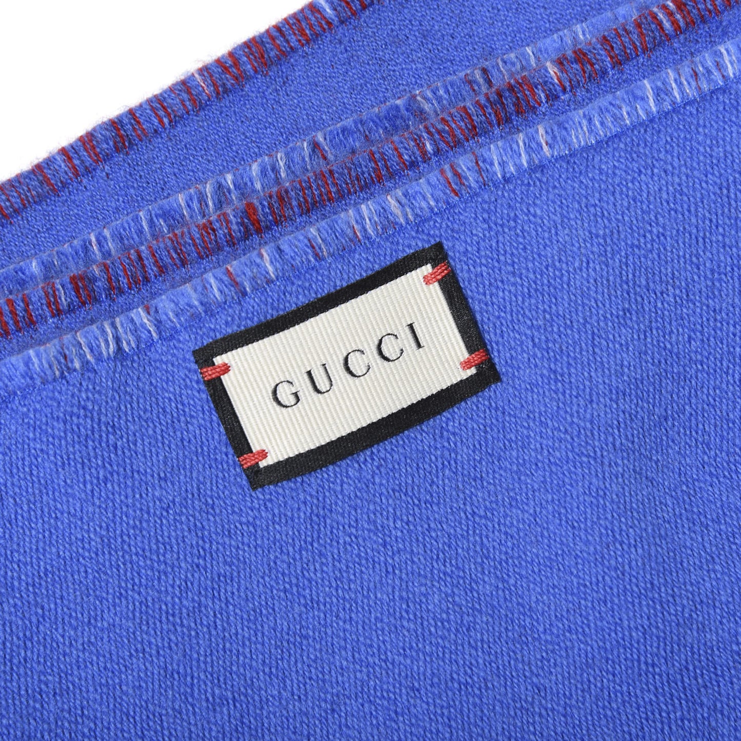 Wool Silk Gucci Heron Scarf Royal Red