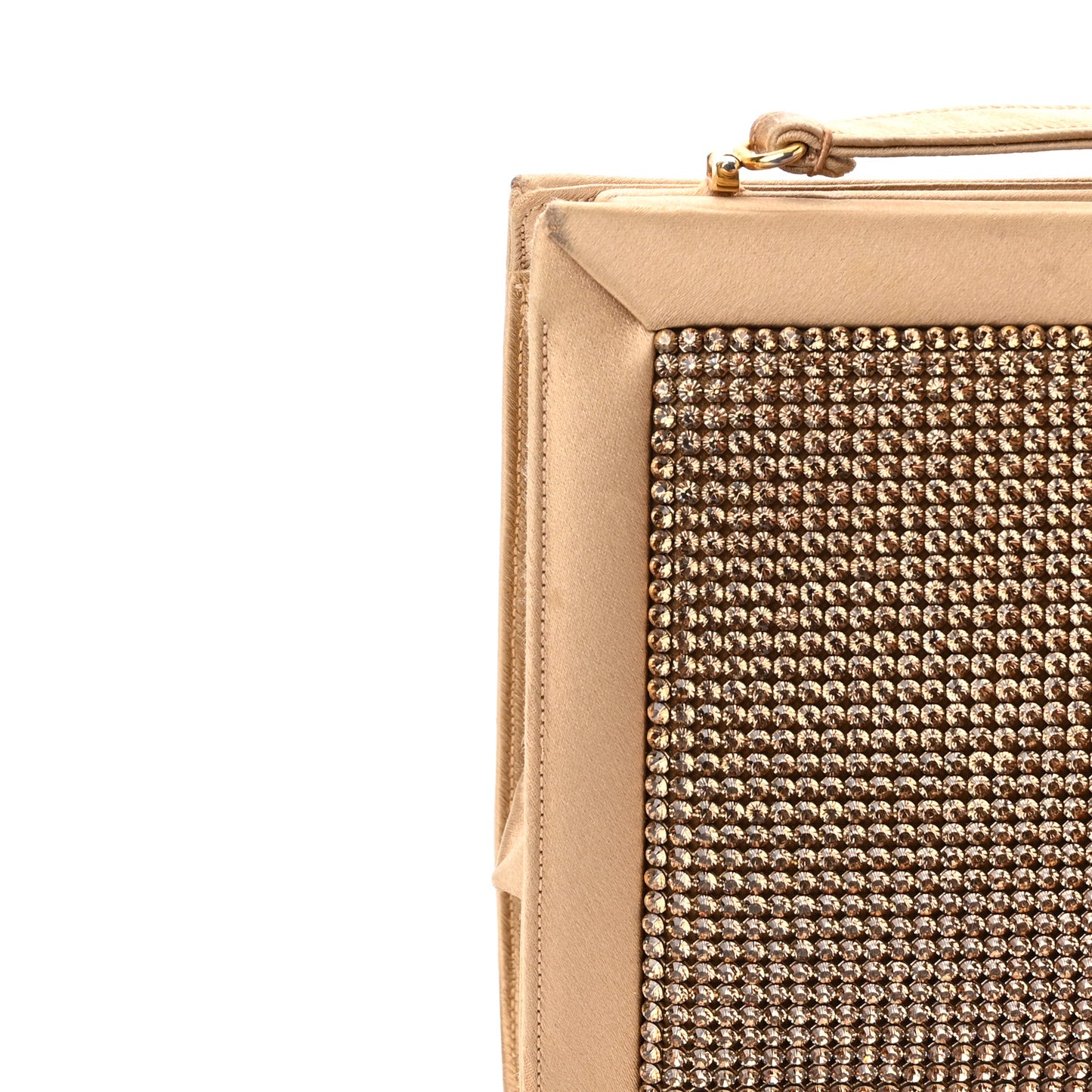 Crystal Satin Clutch Gold
