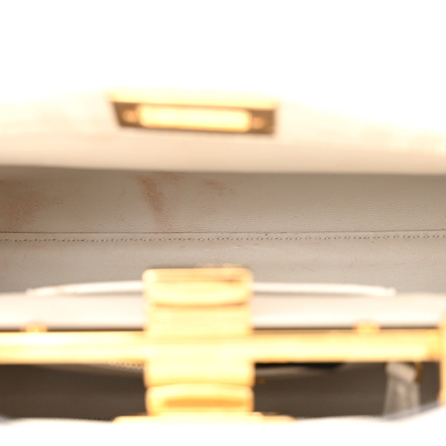 Glazed Fabric Nappa FF Disco Girls Inlay Mini Peekaboo Iconic Satchel Bianco Perla Multicolor