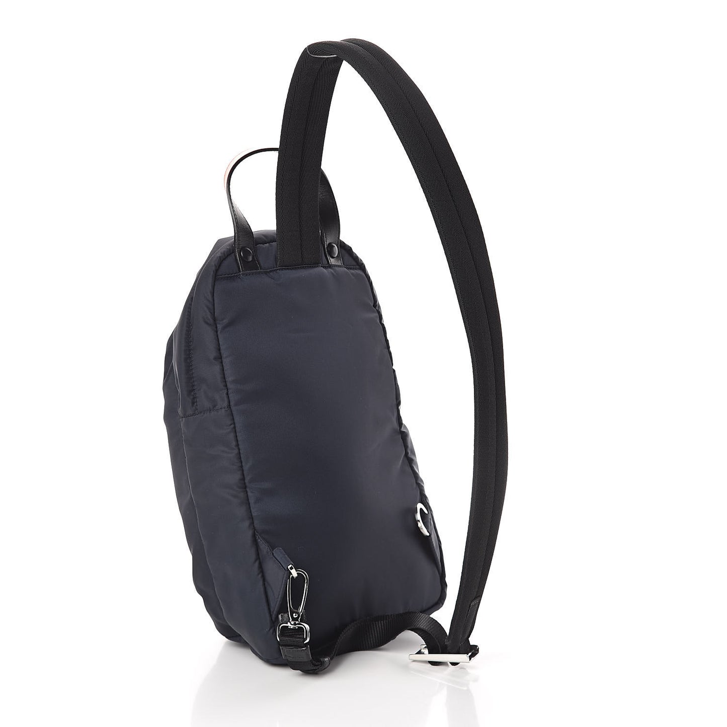Nylon Tessuto Sling Backpack Navy Orange