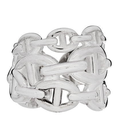 Hermes Sterling Silver GM Chaine d'Ancre Enchainee Band Ring 53 6.25 1 of 6