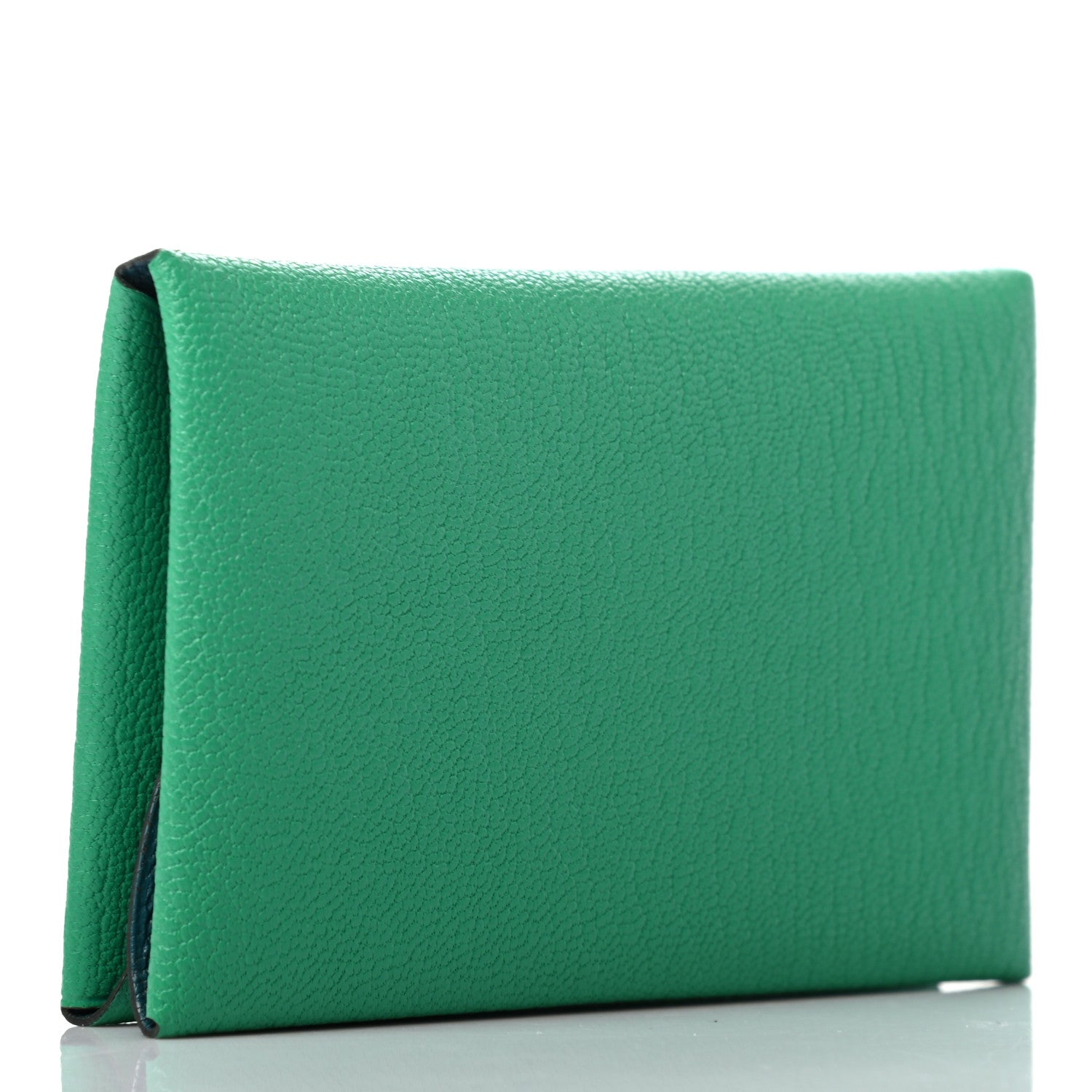 Hermes Chevre Mysore Calvi Duo Card Case Menthe Vert Bosphore 3 of 7