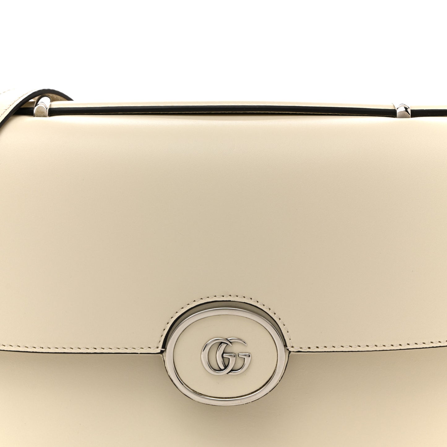 Senna Calfskin Petite GG Top Handle Shoulder Bag Mystic White