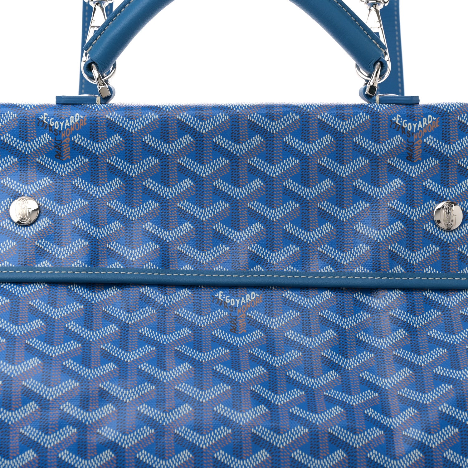 Goyard Goyardine Saint Leger Soft Briefcase Backpack Sky Blue 8 of 10